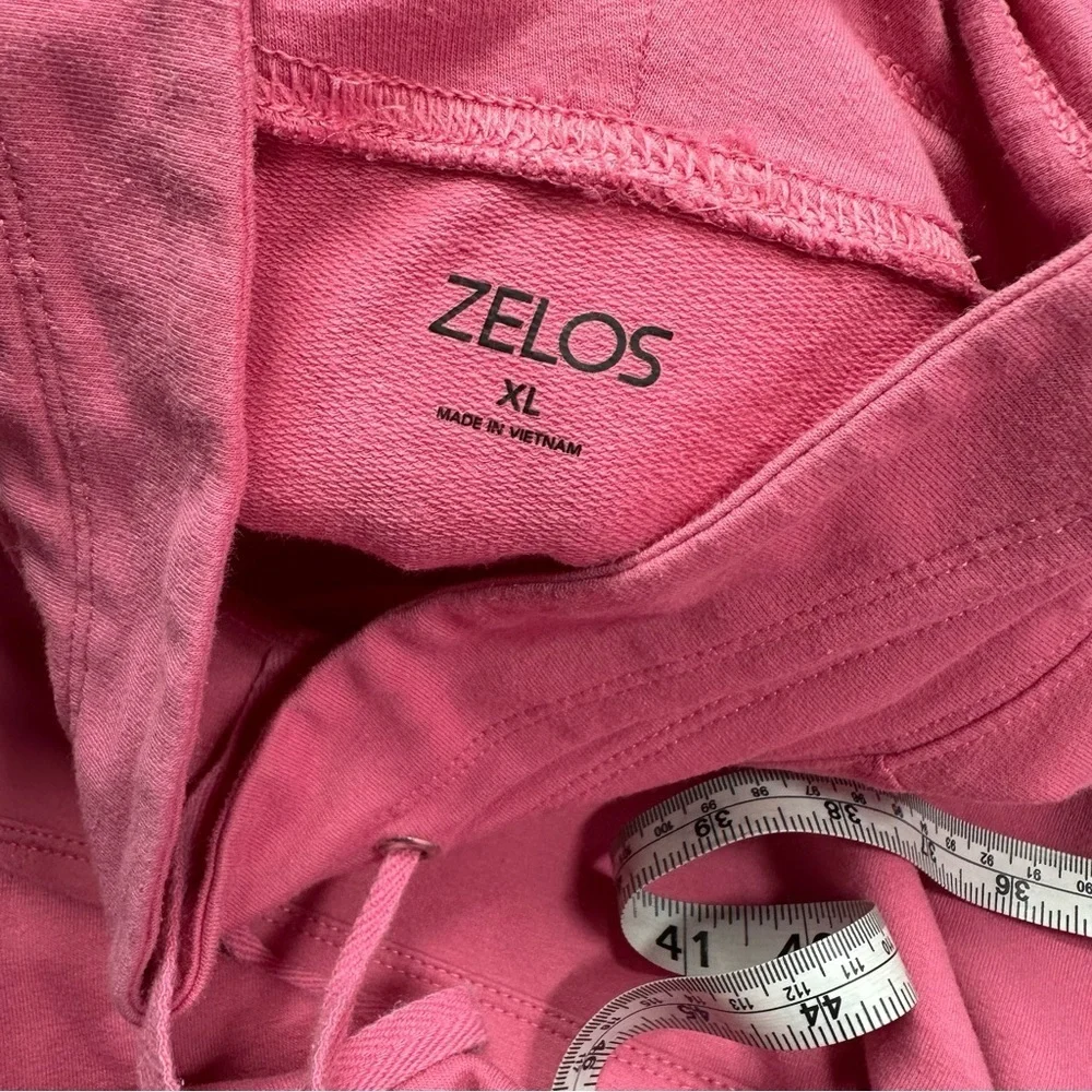 zelos Women's Pink Hoodie high neck  drawstring sz XL